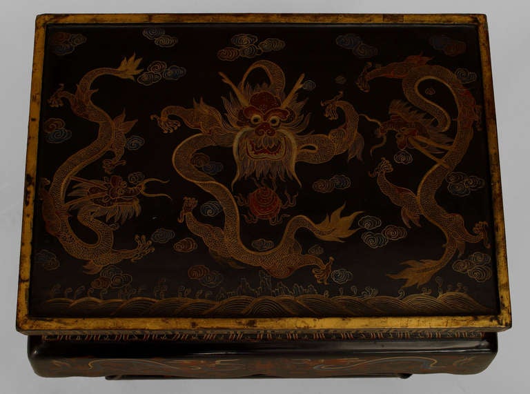 Pair Of 19th c. Chinese Lacquered Palace Tables 1