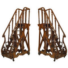 Pair of Important Library Ladders Attributed to Napoleon III's Library 6