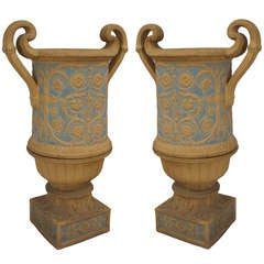 19th C. English Adam Style Stone Urns 5