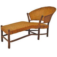 Rustic Old Hickory Woven Chaise Longue 5