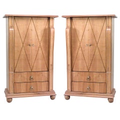 Pair of French Andre Arbus 1940s Maple Cabinets