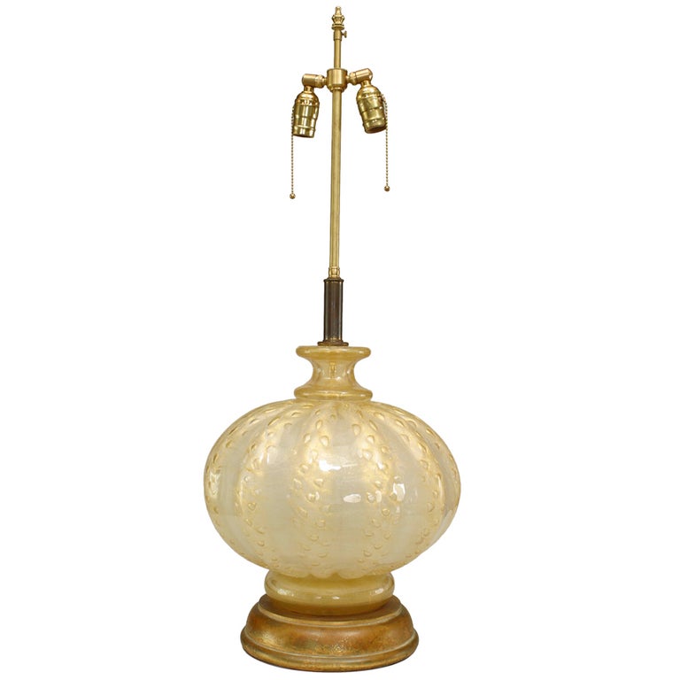 Italian Venetian Murano Glass Table Lamp For Sale