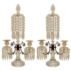 Pair Of English Regency Waterford Crystal Candelabra 10