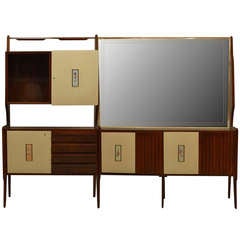 Important Mid-Century Gio Ponti Mirrored Bar 2