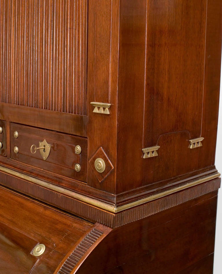 Baltic Russian Mahogany Secretary Cabinet For Sale