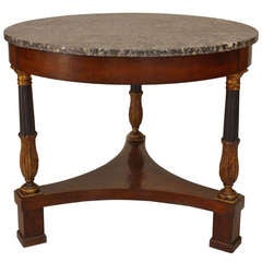 19th c. Italian Neoclassic Mahogany And Marble Gueridon 1