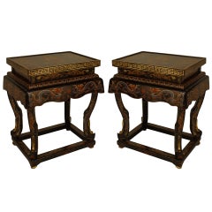 Pair Of 19th c. Chinese Lacquered Palace Tables