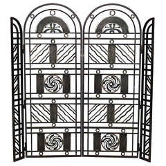 Art Deco Wrought Iron Gate Attributed to Edgar Brandt 9