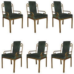 Set of 6 Italian 1960's Brass Armchairs