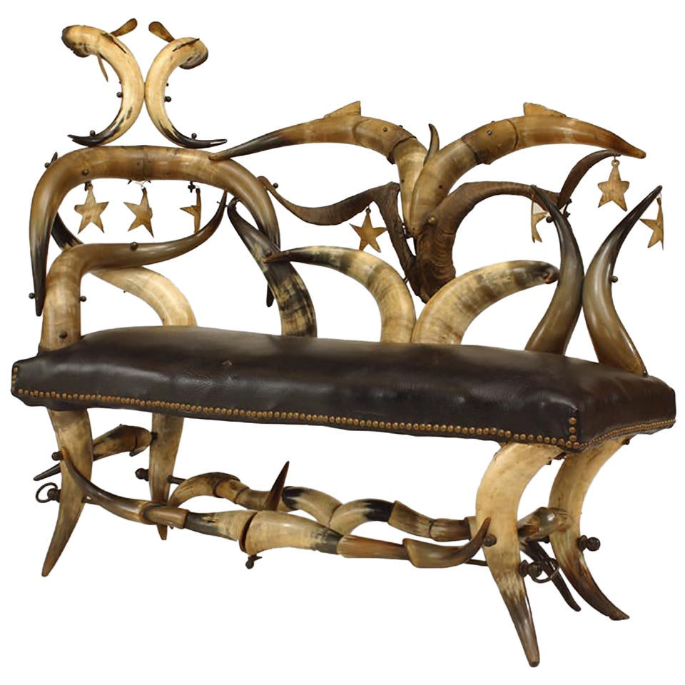 Rustic American Victorian Horn Chaise