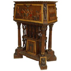 Extraordinary 19th c. Egyptian Revival Library Cabinet