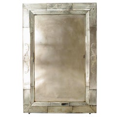 Seguso Italian Venetian Murano Etched Glass Wall Mirrors