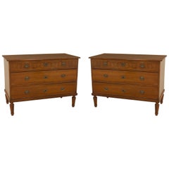 Pair of Italian Neo-Classic Fruitwood Chests