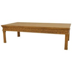 Large 20th Century English Chinese Chippendale Style Maple Coffee Table