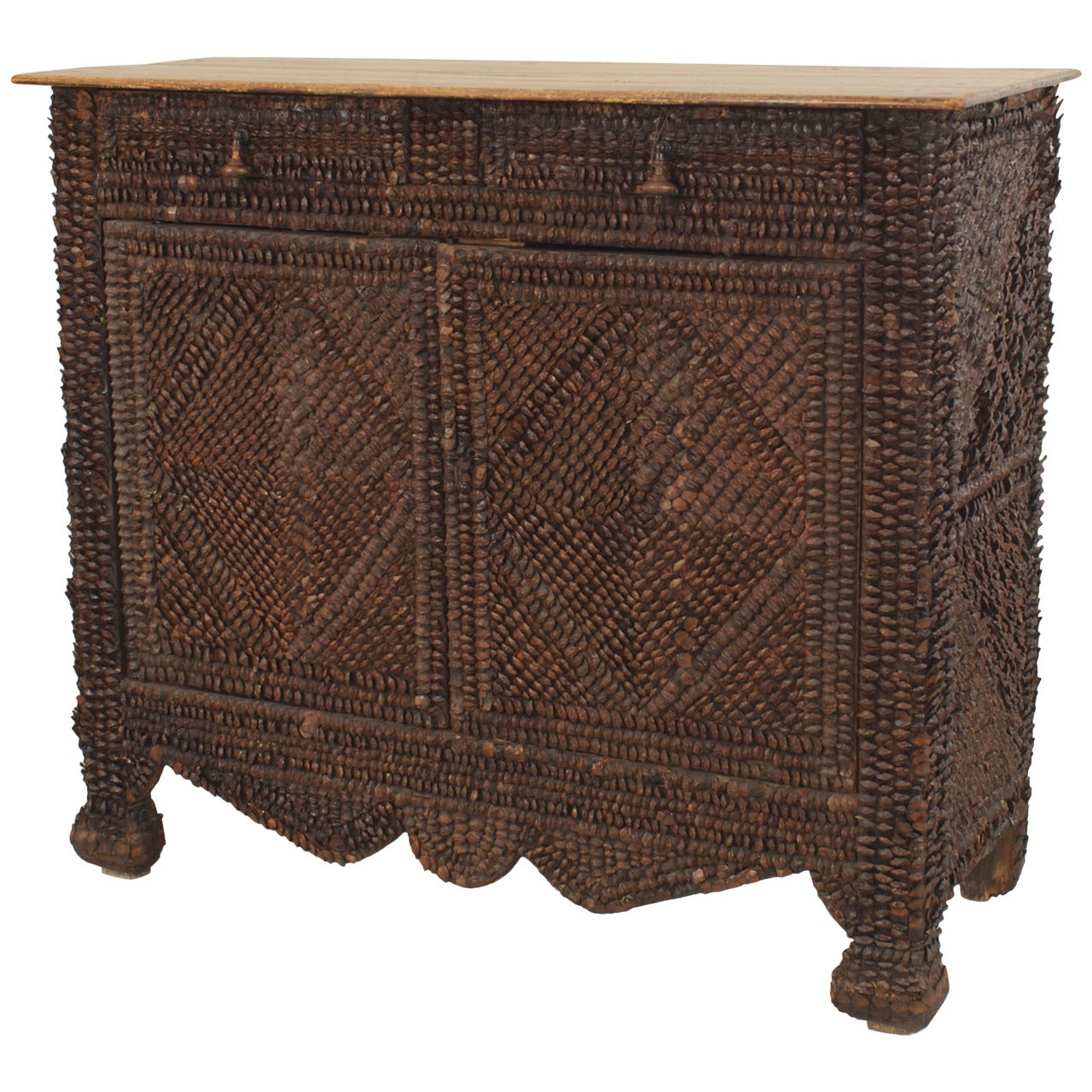 Continental Pine Cone Veneer Cabinet