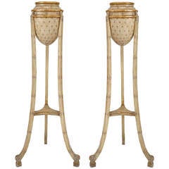 Pair Of Italian Neoclassic Amphora Planter Stands 10