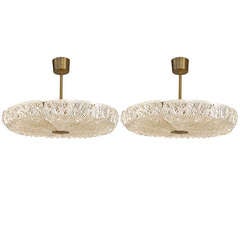 2 Swedish Orrefors Mid-Century Circular Chandeliers 9