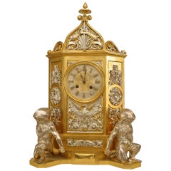 Gothic Revival Gilt Mantel Clock