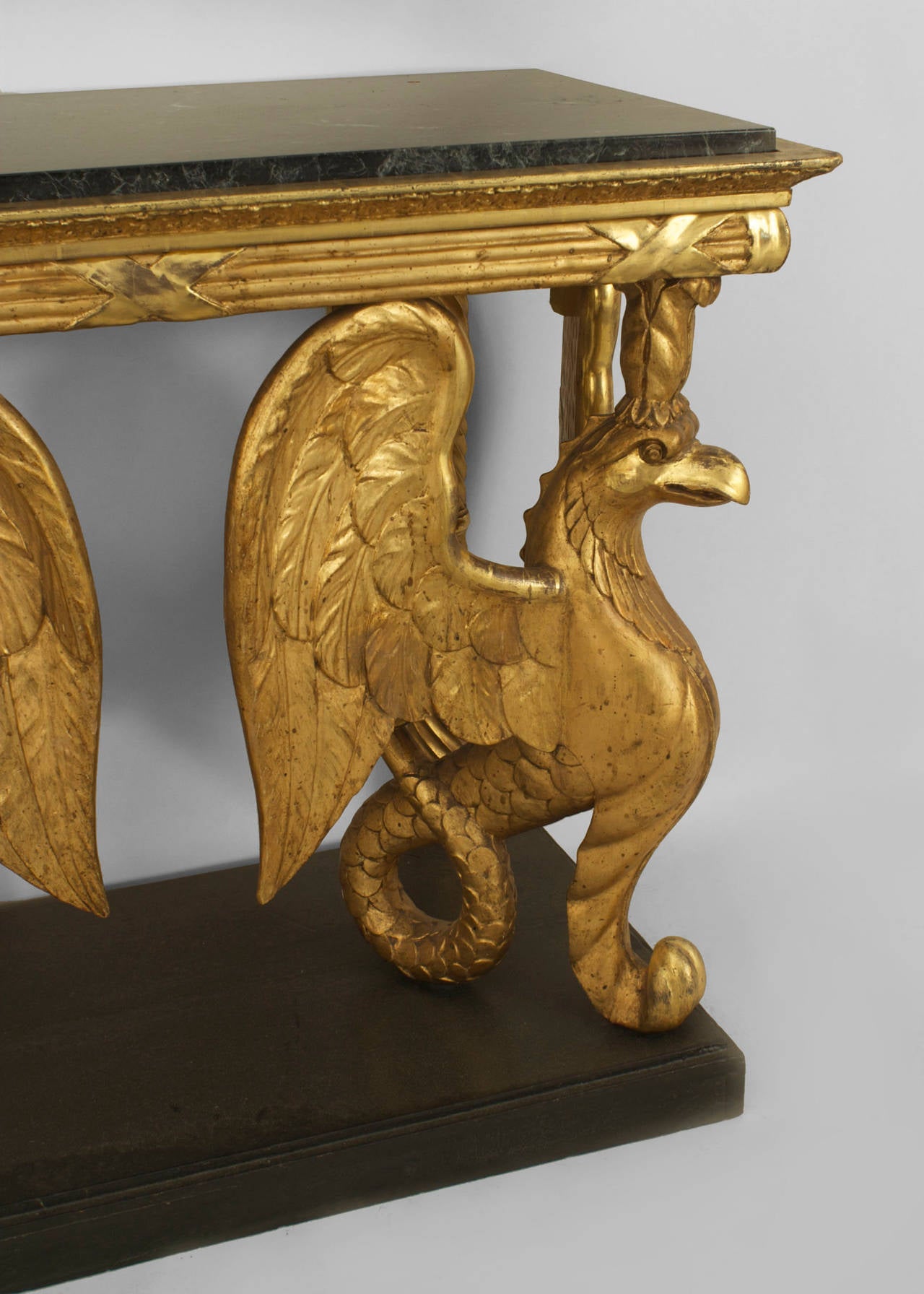 Swedish Empire Console with Gilt Griffins Beneath a Marble Top In Excellent Condition In New York, NY