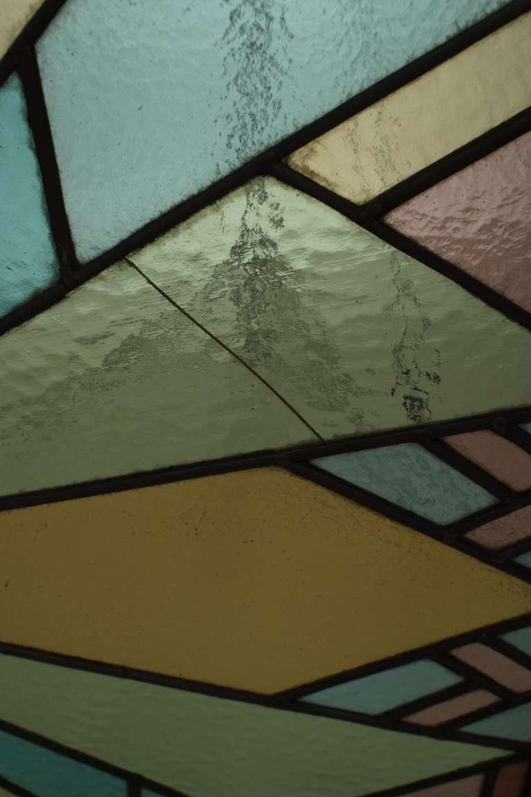 Verre Paire de portes en vitrail de style Art déco français