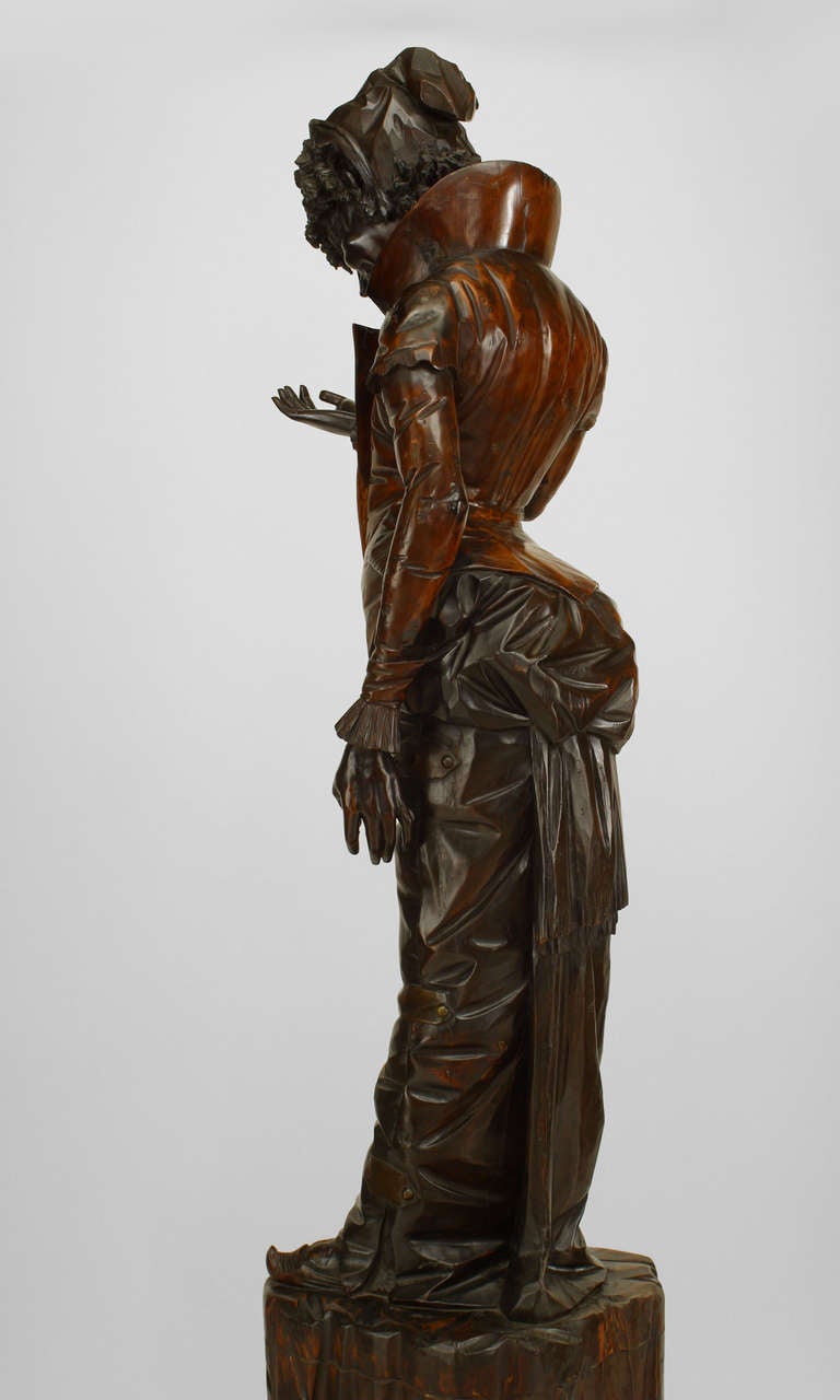 Pair of Renaissance Walnut Devil Figures For Sale 5