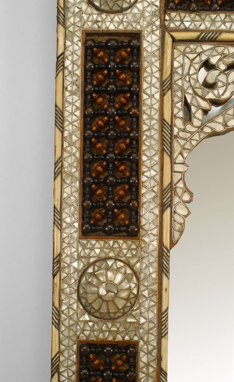 20th Century Monumental 20th c. Moorish Style Mother of Pearl Inlaid Mirror