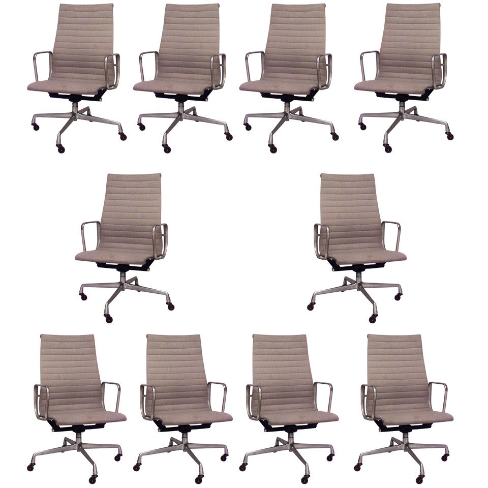 Set of 10 Eames And Miller Swivel Conference Chairs