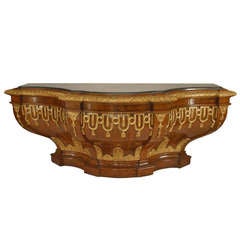 A Monumental 18th c. Italian Rococo Walnut and Parcel Gilt Console Table 7