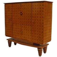 French Walnut & Satinwood Bar Cabinet