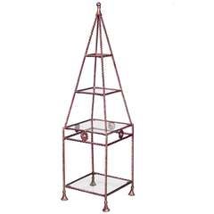 Gilt Metal And Glass Obelisk-Shaped Etagere 3