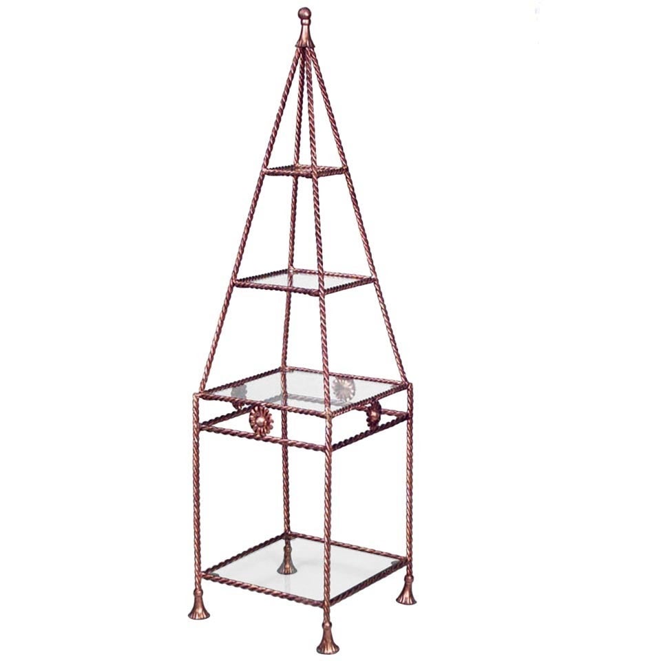 Rope and Tassel Gilt Obelisk Étagère