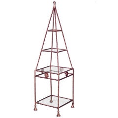 Vergoldete Obelisken-Etagere mit Seil und Quasten
