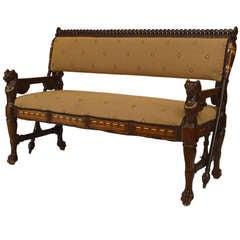 A Rare Egyptian Revival Carved And Inlaid Rosewood Loveseat 4