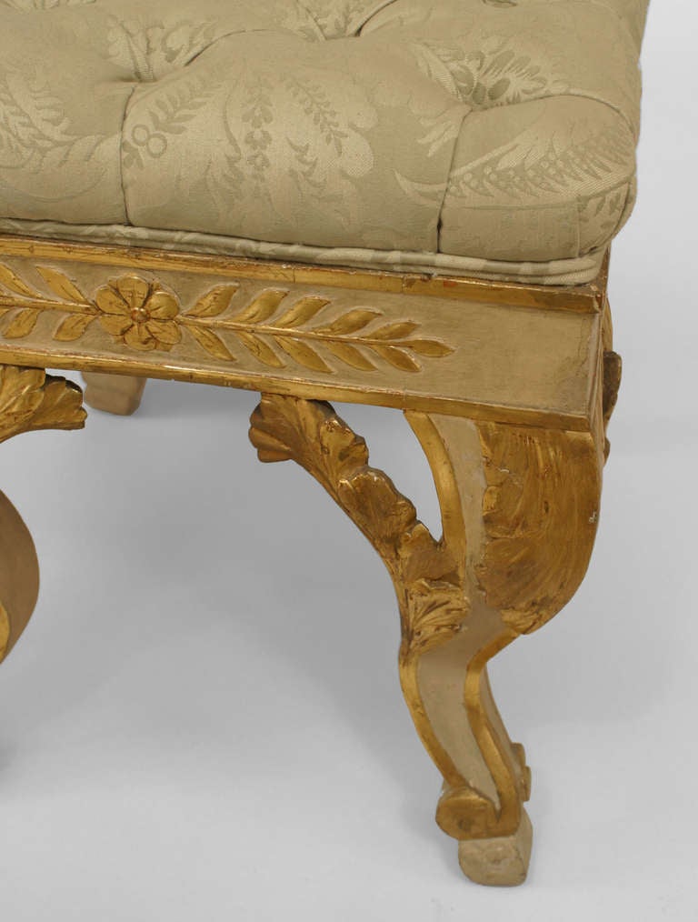 Neoclassical Italian Neoclassic Style Upholstered Stool For Sale
