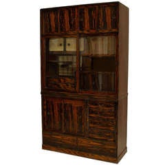 Asian Persimmon And Keyaki Wood Etagère Cabinet 6