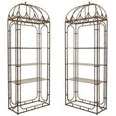 A Pair of Regency Style Faux Bamboo Etagères 4