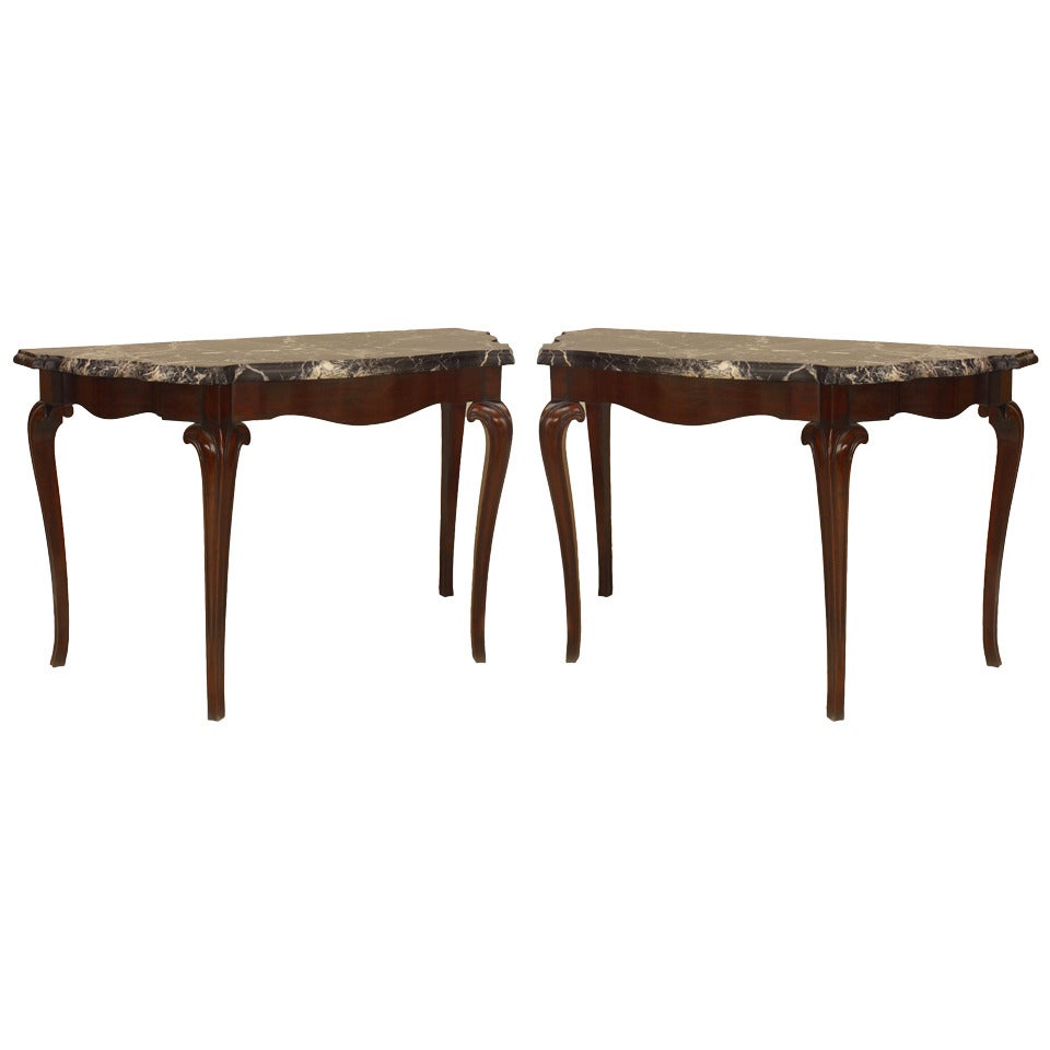 Pair of 18th c. Portuguese Rosewood Console Tables For Sale