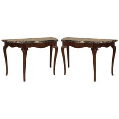 Antique Pair of 18th c. Portuguese Rosewood Console Tables