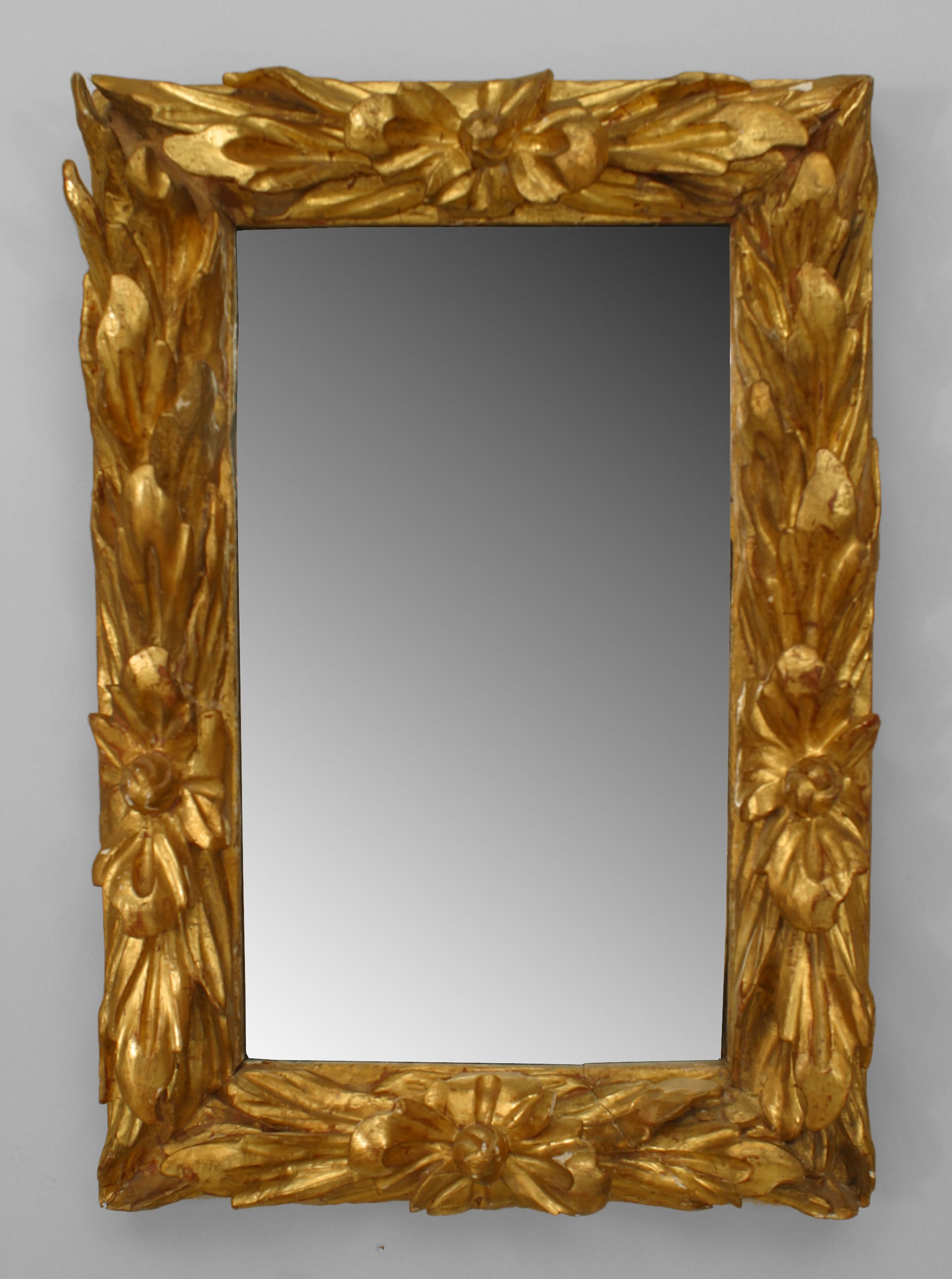 18th c. Italian Rococo Gilt Wood Wall Mirror