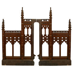 Pair of 19th Century English Gothic Revival Carved Oak Railing Panels 9