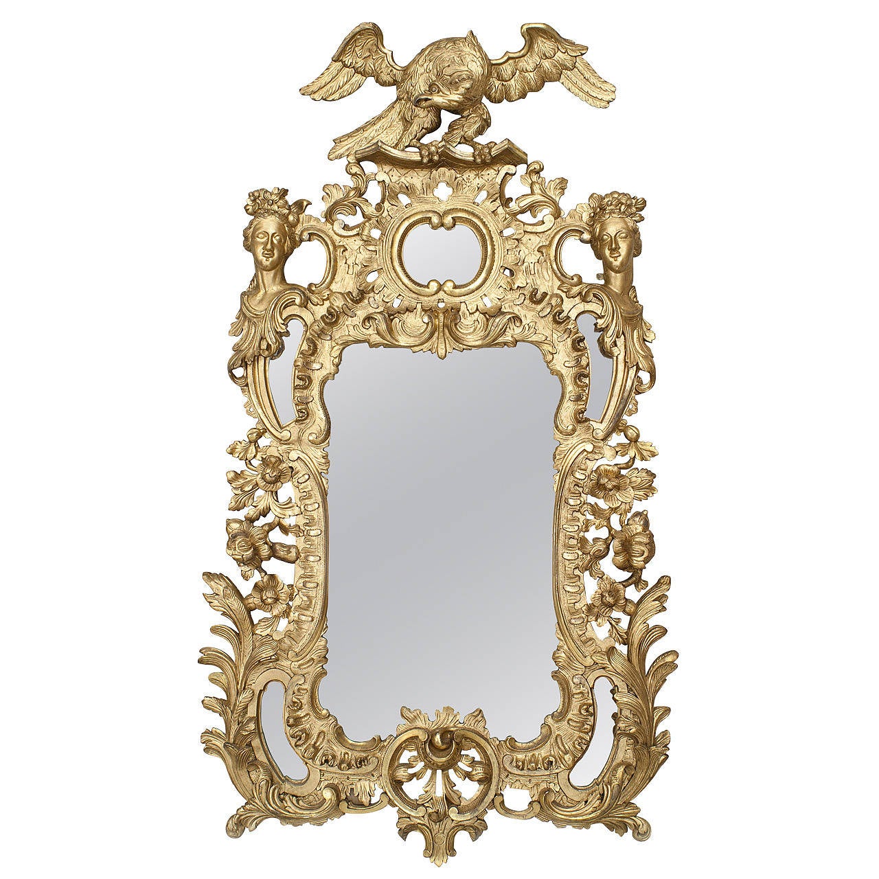 19th Century English Style Carved Giltwood Wall Mirror For