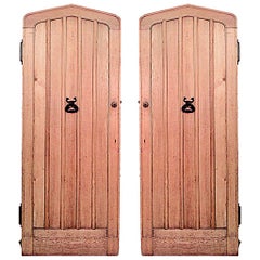 Two 19th Century English Gothic Revival Arched Oak Doors