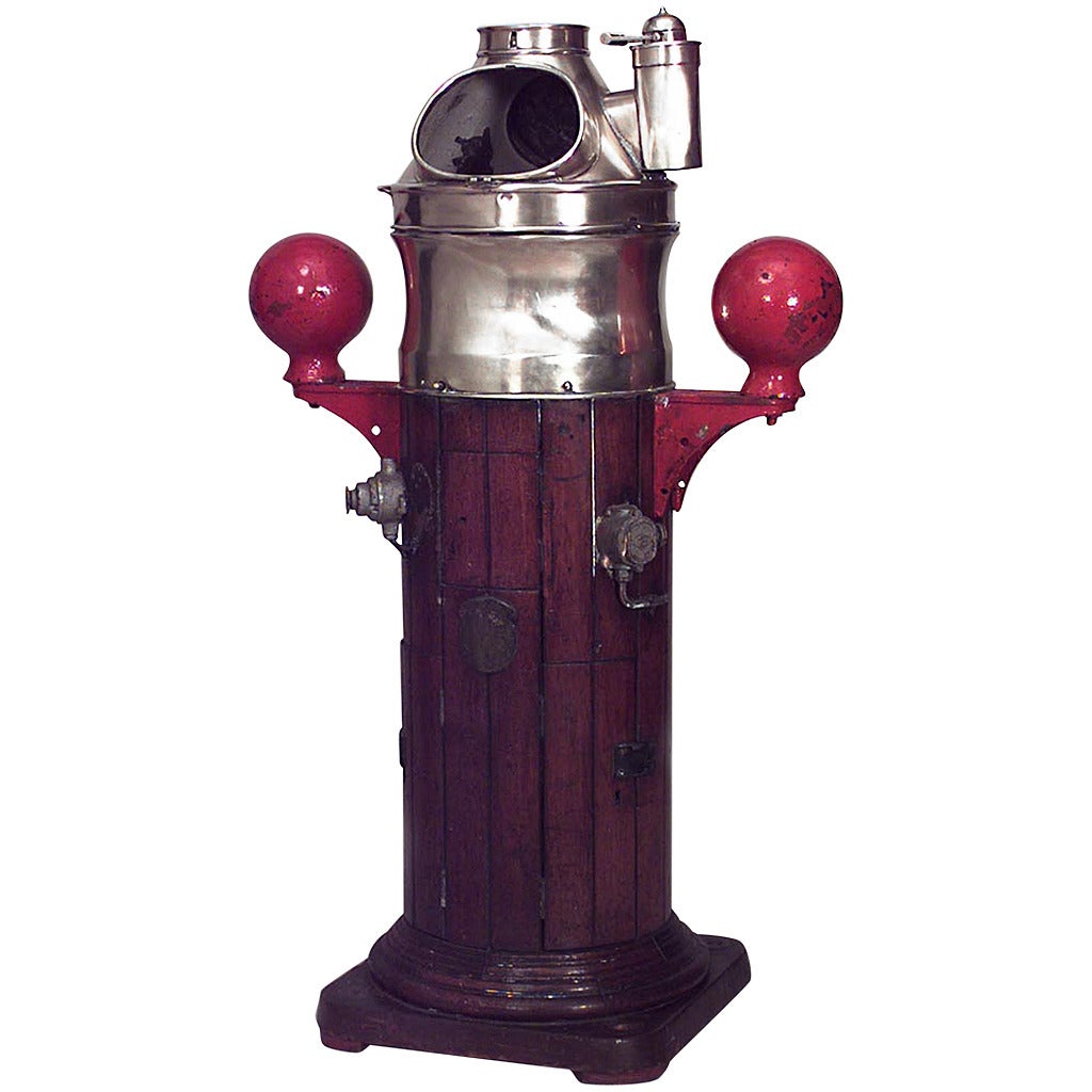 Binnacle victorien en laiton et Wood Wood