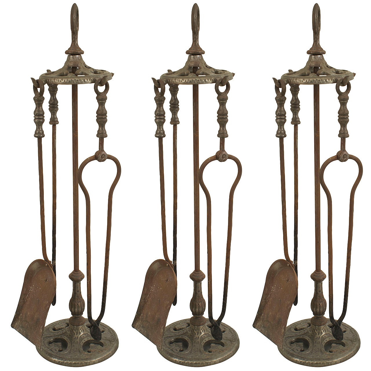Set of Three 19th Century English Steel Fire Tools