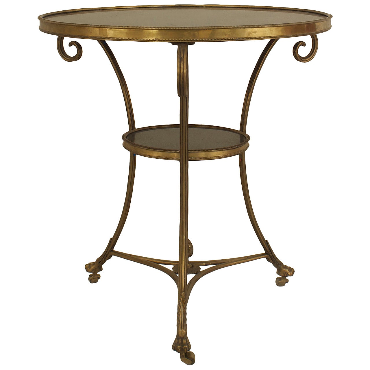 French Charles X Style Bronze Scroll Table For Sale