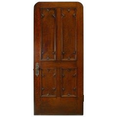 19th Century English Gothic Revival Paneled Oak Door