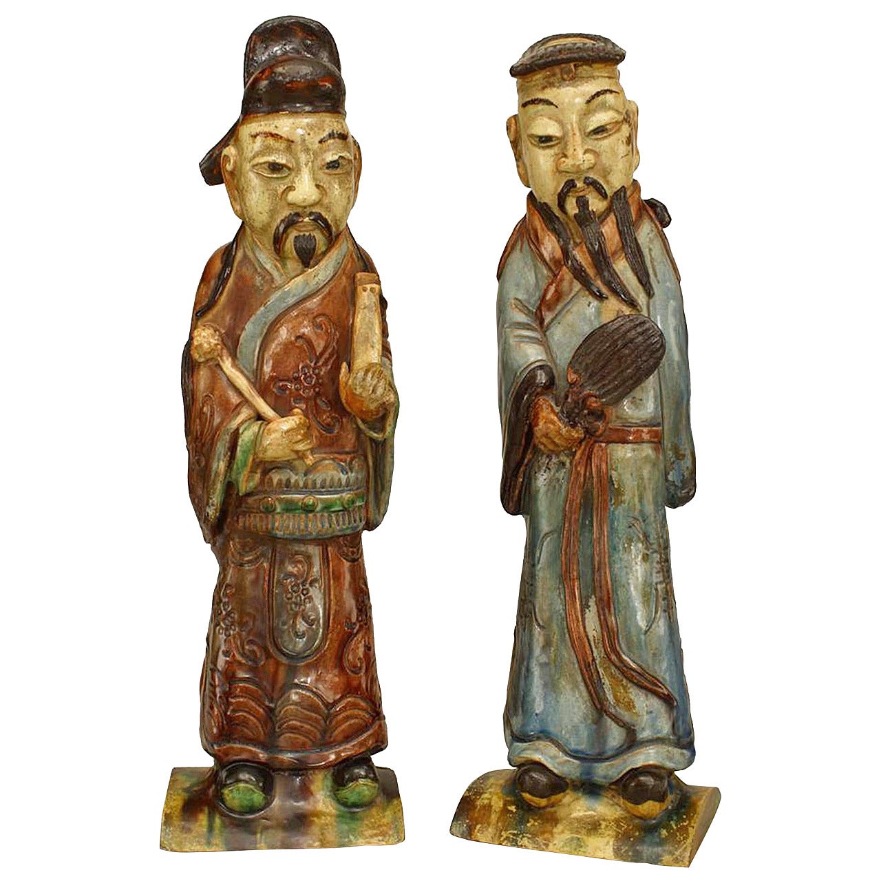 Pair of Chinese Porcelain Male Figures