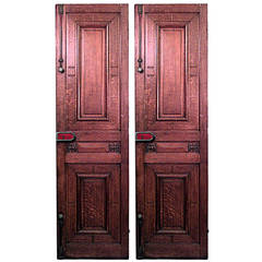 Pair of 19th Century English Carved Oak Panel Doors