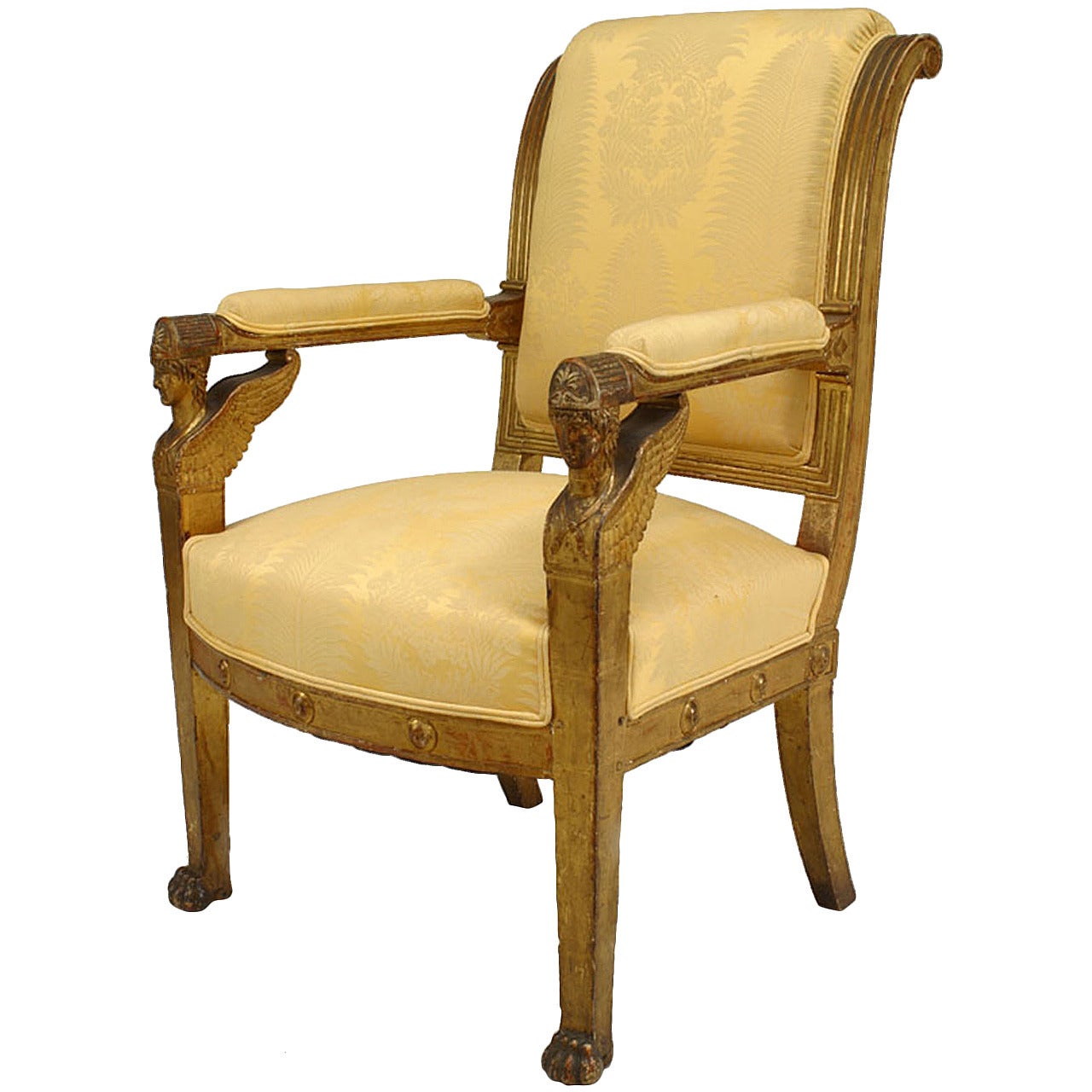 French Empire Upholstered Arm Chair