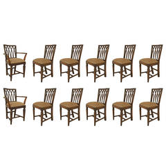 Set of 12 Late 18th or Early 19th Century English Walnut Chairs 2